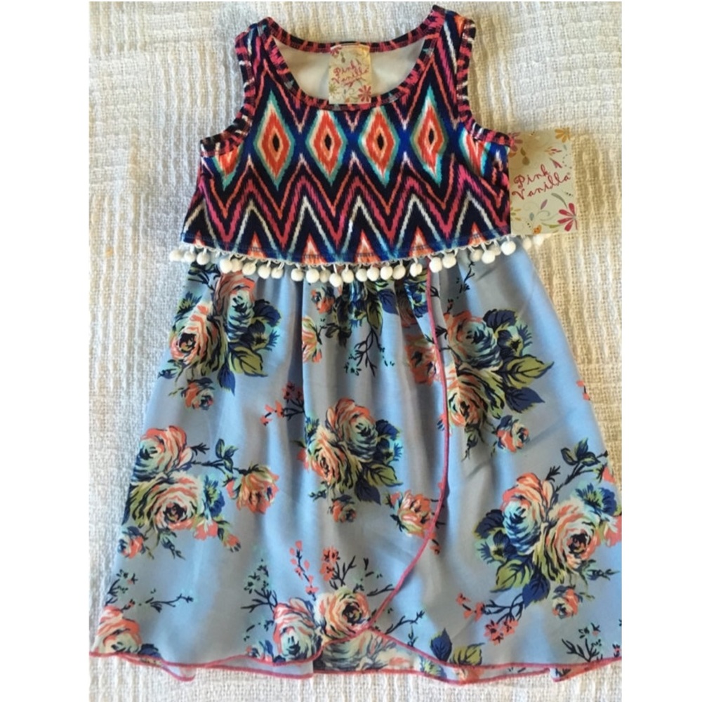 Pink Vanilla mixed print dress